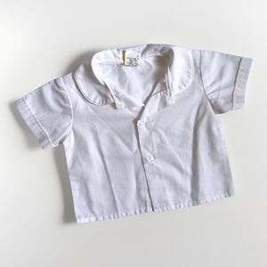 Vintage Classic White Peter Pan Rounded Collar Formal Top 3-6 Months